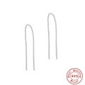 Elegant S925 sterling silver tassel star threader earrings in a minimalist silver finish - Minimalist Bar Ear Threader / Silver