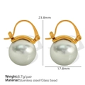 Elegantes pendientes dorados con perlas de cristal y ganchos de acero inoxidable - Gancho Dorado(EH498) / Gris(EH498)