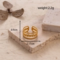 Adjustable golden stainless steel ring with moon and star accents, weight 2.2 grams - MN444-Triple Layer Beads / Gold