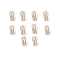 Vue détaillée de 10 pendentifs en alliage or rose avec gravure August Harmony pour bijoux - 5# Étiquette Rectangulaire (10 Pcs)