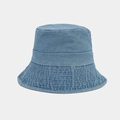 Classic light blue denim bucket hat for women in minimalist style with wide brim for sun protection - M (56-58cm) / Light Blue