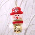 Christmas snowman plush doll pendant with golden star bell on white branches decor - Snowman / Gold