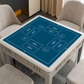 Square dark blue pro card game mat with non-slip rubber base and layout markings - 60*60cm / Dark Blue - Square / 3.5mm Thickened Silent Rubber Base