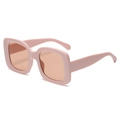 Pink oversized square sunglasses with tinted lenses in retro jelly frame style - Pink