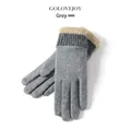 GOLOVEJOY grey winter thermal gloves with rib knit cuffs and windproof lining - DY47 Series-Double Layer Knit Wrist / Gray