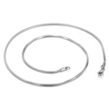 Minimalist silver square snake bone chain necklace in sleek titanium steel for men and women - 500mm x 2mm / Silver (KN203609-Z)