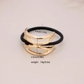 Golden minimalist alloy bow hair tie with high elastic black band and size markings - #23-Multi-Layer Irregular