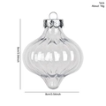Palla di Natale in PET trasparente a coste verticali con cappuccio in argento - Sfera a Righe Trasparente / 1 Pezzo