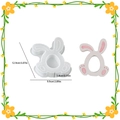 Easter bunny silicone mold for DIY resin crafts with detailed size measurements - Hollow Rabbit Egg