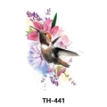Waterproof temporary tattoo sticker with colorful hummingbird and lily flower design, TH-441 - Th-441 / 210*148mm