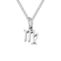 Polished silver stainless steel necklace with Virgo zodiac constellation pendant - Virgo-Steel Color