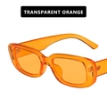 Retro transparent orange rectangle sunglasses with high-quality resin frame and wide temples - Transparent Orange