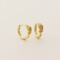 Orecchini a cerchio a rosa in argento S925 dorato con diamanti scintillanti e raffinati - Argento 925 / Oro