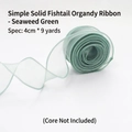 Sea grass green fishtail mesh ribbon for flower wrapping, 4cm wide and 9 yards long - Seaweed Green