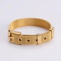 Bracciale regolabile in maglia intrecciata dorata 10mm con fibbia in acciaio - Larghezza 10mm / Oro