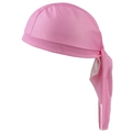 Close-up of pink breathable mesh fabric and detailed white edge stitching on cycling cap - Pink