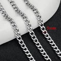 Minimalist 5mm silver stainless steel Cuban chain necklace with thick polished links - Cuban Link-5mm