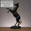 Pferdestatue Erfolg aus Harz in Mattschwarz und Gold, Größe 22 x 7,5 x 29,5 cm - Pferd Erfolg Muster / Schwarz & Gold