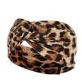 Elastic yoga headband with brown leopard print and a stylish front twist design - Classic Leopard Print (39)