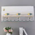 Lace air conditioner dust cover with green scalloped edges and love embroidery - Heart/Flat