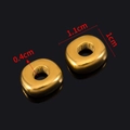 Golden hollow square charms in polished stainless steel for DIY jewelry making - Style F Round Pendant / 5 Pieces / Gold