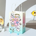 Cute cartoon animal gift bags with Lucky Day text and soft pastel gradient colors - 120g White Kraft Paper / Lucky Cat - Small / 15x21x8cm