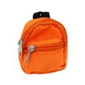 Mini orange canvas backpack doll accessory with double zippers and top handle for Labubu dolls - Orange