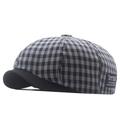 Cappello docker classico a quadretti bianco e nero con dettaglio etichetta laterale - Regolabile / Nero