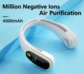 Ventilatore da collo portatile bianco senza pale con batteria 4000mAh e purificazione aria - Bianco Luna