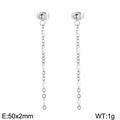 Lange Quastenohrringe mit weißen Harzperlen, 925 Silber-Finish, Größe 50x2mm - Silber Metall Weiße Perlen (KE109138-Z)