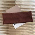 Coffee brown knitted elastic headband with fine vertical ribbed texture for sports fitness - Coffee