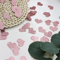 Pink glitter heart confetti decorations for wedding and birthday party table decor - Rose Gold Heart