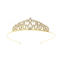Serre-tête couronne dorée avec strass scintillants pour fête de petite princesse - Couronne de luxe à volutes dorées (Style 53)