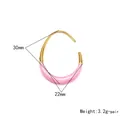 Size measurements of U-shaped enamel gold earrings showing 30mm height and 22mm width - 30*22mm / Half Wrap Style / Pink