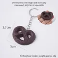 Chocolate brown smiley face cookie keychain, realistic resin food model, 5cm x 3.7cm size - Heart Cookie / Keychain