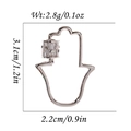 Silver Hamsa Hand pendant with cubic zirconia stones, 3.1cm height and 2.2cm width - Silver Hamsa Hand Style (DBN017-2)