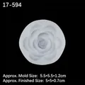Rose flower silicone mold for cake decor or aromatherapy, size 5.5x5.5x1.2cm - Rose / Clear