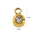 Macro detail of 6x4mm 14K gold plated pendant with sparkling faceted rhinestone inlay - 7096 Tiny Bean With Zirconia