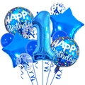 Set compleanno blu con palloncino gigante numero 1 e palloncini con paillettes - Numero 1 / Blu scuro