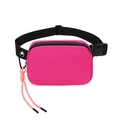 Waterproof nylon sports waist bag in vibrant pink with adjustable black strap and buckle - Rose Red