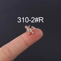 Rose gold moonstone labret stud with teardrop opal and CZ crystals on finger - Phantom Starburst Style (HSPJ310-2#R)