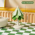 Christmas tree silicone coaster set with green stackable leaves and white base holder - Gradient Green Round Base