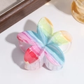 Chic gradient flower hair claw clip with colorful watercolor texture for women - Mixed Red Purple Blue Green