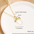 Collier doré avec pendentif bouteille en zircon blanc et placage d'or à 3 couches - Pendentif Glace / Plaqué Or Véritable