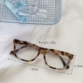 Occhiali cat-eye in tartaruga marrone con etichette delle dimensioni del prodotto - Tartaruga Bianca Lente Trasparente