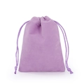 Detailed view of a purple velvet drawstring pouch showing soft fabric texture and cord - 7*9cm / Purple