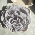 Silver grey 3D rose flower hair claw in a minimalist eco-friendly gift box packaging - 13cm / Gray