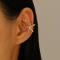 Χρυσό σκουλαρίκι ear cuff αστερίας σε στυλ παραλίας για αυτιά χωρίς τρύπες - 02 Μικρό Κλιπ Αυτιού Αστερίας KC Χρυσό (9019)