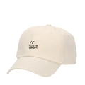 Beige cotton baseball cap featuring black smile embroidery and classic curved brim - Off White