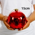 Große 15cm glänzende rote Weihnachtskugel mit goldener Schlaufe und Hochglanz-Finish - 1 Stück (15cm) / Glänzendes Rot